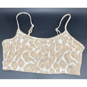 Aerie Scoop Bikini Top Medium Tan Leopard Print Real Good Adjustable NWT